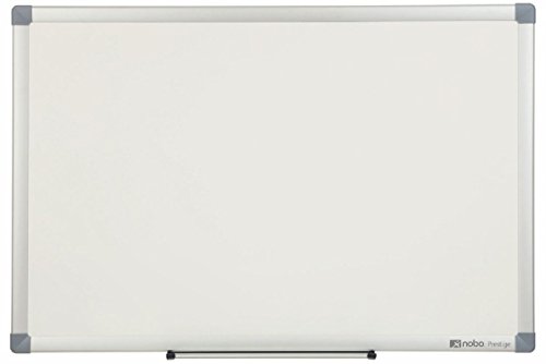 Nobo Prestige Enamel Whiteboard (High Erasability, Magnetic, Accessories Included) - Large (1200 x 900 mm), Aluminium Trim
