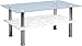 Produktbild Couchtisch Sami, Gestell Metall verchromt, Deckplatte Sicherheitsglas klar, Ablage MDF Marmor hell Opti, 103x43x63cm