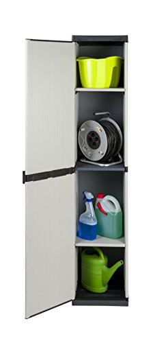 Hoher Nischenschrank mit spritzwassergeschützter Deckel- & Bodenplatte sowie 3 Einlegeböden (2 davon verstellbar) - extra stabil, leichter Aufbau, optimal für Haushalt oder Garten