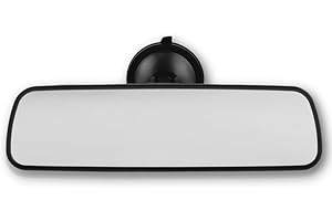 ‎KIMISS Innenspiegel Rückspiegel,KIMISS 24,8 * 7 cm Auto Universal Innenspiegel Frontscheibe Rückspiegel mit Saugnapfhalterung Beifahrer Rückspiegel (ABS Plastik)
