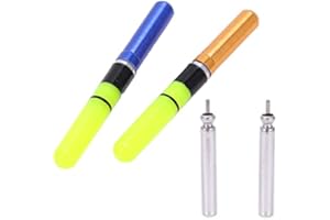 SUNGOOYUE 2 Flotadores de Pesca Luminosos - Luces Electrónicas Brillantes A La Deriva de Pesca, Flotadores de Pesca Luminosos Led de Metal Plástico Impermeable, Adecuados para La Pesca Nocturna