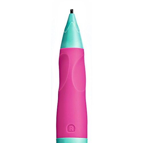 Stabilo EASYergo Ergonomischer Druck-Bleistift (1,4, inklusive 3 dünner Minen, Härtegrad HB, für Rechtshänder) türkis/neonpink - 2