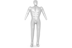 Eawfgtuw Manichino gonfiabile da uomo, professionale, per abiti da sarto, supporto per modellismo, altezza regolabile 168 cm, per negozi di abbigliamento