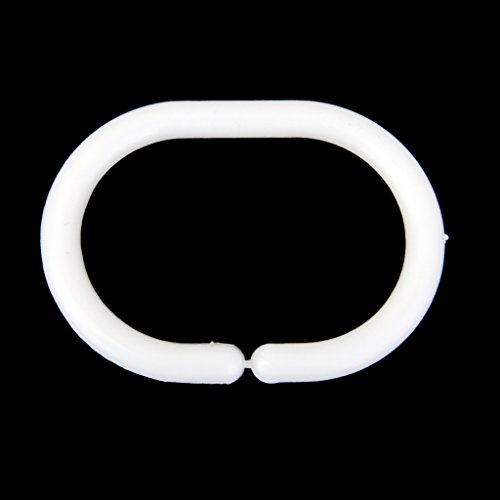Generic 12x Gardinenringe Vorhangringe Gardinen Ringe Gardinenhaken für Gardinenstangen Stangen Kunststoff - 5