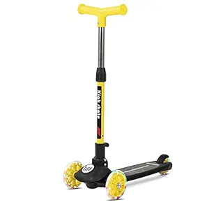 Funbee by Baybee Baston Skate Scooter for Kids, 3 wheel Kids Scooter with Foldable & Height Adjustable Handle, 3 Flashing Wheels | Skating scooter| Runner Kick Scooter for Kids 3 to 5 Years Boys Girls