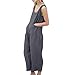Produktbild Luckhome Damen Kurz O-Ausschnitt Elegant Jumpsuit Overall Hosenanzug Playsuit Romper Lässiger Ärmelloser Rückenfreier Sommer Baumwolle Weites Bein Ärmellose Hose Mit Weitem Und(L3)