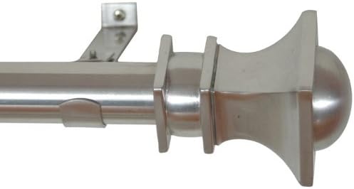 RuLu 25736 52 by 144-Inch Half Round Nickel Curtain Rod with 1.25-Inch Pipe
