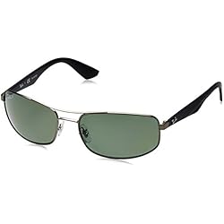 Ray-Ban 0Rb3527 Gafas de sol, Rectangulares, Polarizadas, 61, Matte Gunmetal