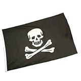 Boland 74163 – Bandera pirata 45 x 30 cm con barra, negro/blanco
