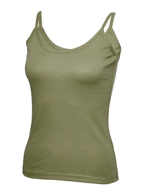 MAKZ Uneek clothing Women's Cotton Strap Camisole Olive Large