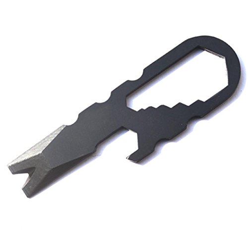 FEITONG Outdoor Edelstahl Tactical Multifunktionale Pocket Ring Schlüsselanhänger Key Schwarz - 3