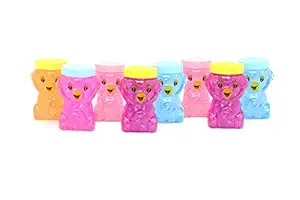Homeish DIY Glittery Sparkling Non-Toxic Crystal Teddy Slime Jelly for Kids, Gifts, Return Favors, Activity Set, Boys & Girls (Pack of 8, Multicolor)