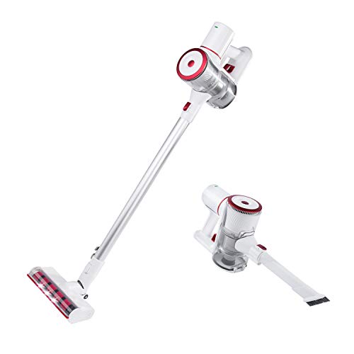 Fityou Aspirapolvere Senza Fili 15000 Pa Scopa Elettrica Home Senza Fili e Senza Sacco Durata Della Batteria 2200mAh di 30 Minuti, Potente Leggero Portatile 2 in 1 Leggero con Filtro HEPA, Bianco