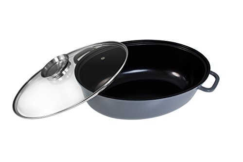 Kopf XXL Bräter Colima (Aluguss, 7,7 Liter, inkl. Glasdeckel mit Aromaknopf, Induktion) grau - 4