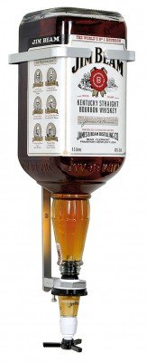 ich-zapfe.de 452497 Jim Beam Wandhalter für die 4,5 L Flasche, Edelstahl, silber, 43 x 13 x 15 cm