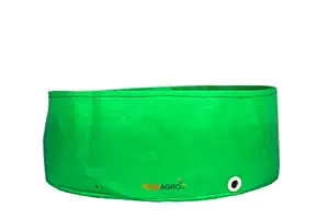 CINAGRO - Heavy Duty HDPE UV Stabilized Grow Bags with Eyelets for Terrace Gardening || 350 GSM || (Green, 18 x 9 inch) - Pack of 5