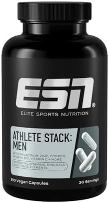 ESN Athlete Stack Men 2.0, 210 capsule, tutte le vitamine e i minerali essenziali, vegano - Prodotto in Germania