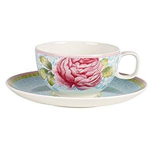 Rose Cottage Teetas.m.Unt.2-tlg.-blau