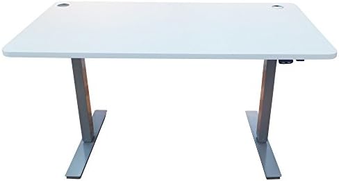 Office Fitness Height and Length Adjustable Desk | High Riser 2EA - White Frame, Light Oak Desktop 180x80