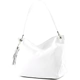 das geräumige Hauptfach mit Reißverschluss ist ist durch ein Mittelfach mit Reißverschluss geteilt | ausgestattet mit einem seitlichen Reißverschlussfach sowie zwei seitlichen Steckfächern | ein Außenfach mit Reißverschluss auf der Rückseite | alle Fächer sind für Ihr Smartphone geeignet | dekorativer abnehmbarer Lederquasten-Anhänger | silberfarbene Metallteile | verstärkter Boden mit 4 Metallfüßchen zum Schutz des Leders beim Abstellen der Tasche | textiles Innenmaterial