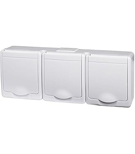 Legrand Plexo New Triple Prise Schuko IP44 - Prise Étanche Pour Pièces Humides
