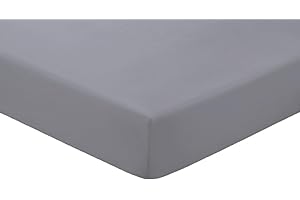 Amigozone Extra Deep 16"(40cm) Non Iron Percale Pollycotton Fitted Sheets (King, Grey)
