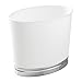 Produktbild InterDesign 43811EU York Ovaler Papierkorb Mülleimer - Plastik, weiß/chrom, 27.3 x 15.9 x 25.04 cm