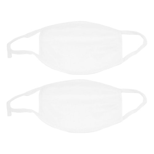 Sonline 2 Stueck Weiss Baumwollmischung Gesicht Mund-Maske