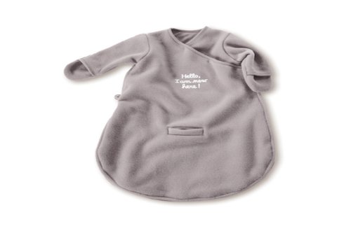 Baby Boum Unisex Baby 60cm Long Super Soft Micro Polar Breathable Fleece Car Seat Sleeping Bag with Arms and Scratch Mitts Warm Grey 0-3 Months