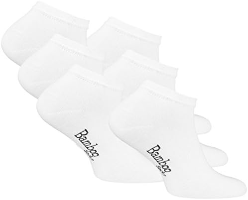6 Pair of Bamboo Ankle Socks - Trainer Liners, Unisex, hand-linked toes, by Vincent Creation®