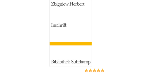 Inschrift Amazon De Zbigniew Herbert Bucher