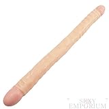 Extra Long 18 Inch Double Dong, Real Feel Material, Double Ended Dildo Couples Sex Toy, White Flesh, 46cm