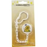 SCHNULLERKETTE Kunststoff mit Clip Löwe weiß 1 St
