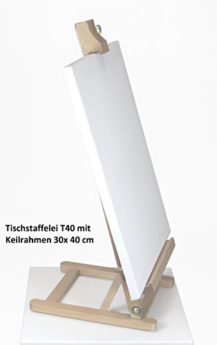 TISCHSTAFFELEI T-40 aus Buche FSC® für Keilrahmen bis 40 cm, Sitzstaffelei, Malhöhe und Neigungswinkel verstellbar - 4
