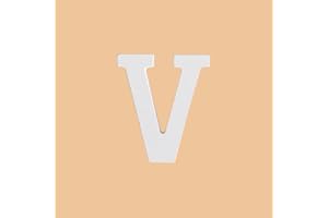 YUMATCH White Wooden Letter 10cm Large Wooden Alphabet Free Standing Wooden Letters for Arts Crafts Home Decor Children's Names Display, V