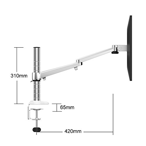 OPUS 2 344361 Monitor/Laptop Arm, 25,4-38,1 cm (10-15-Zoll) matt aluminium/ weiß - 3