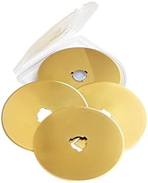 20PCS 60MM Gold Titanium Rotary Cutter Blade Patchwork Leather Fabric Paper