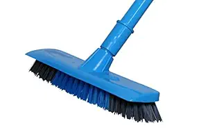 Established Home Excellent Hard Bristles Hardy Brush for Floor Cleaning (Longer, Ice Blue, 12 X 42 Inch) - Longer