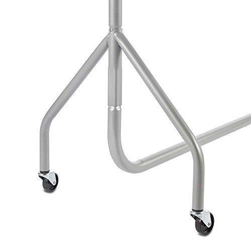 Shopfitting Warehouse Stabiler, Großer Kleiderständer, Garderobenständer – Robuste 122cm lange Profi-Kleiderstange komplett aus Stahl in Silbergrau - 3