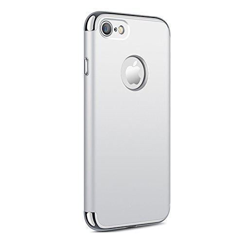 WYBAN Ultra delgado y ligero superficie lisa Funda Case Cover PC protecci  n  3 en 1 a prueba de golpes funda para protectora de parachoques trasero Apple iPhone 7plus m  vil   Iphone7plus  Plata 