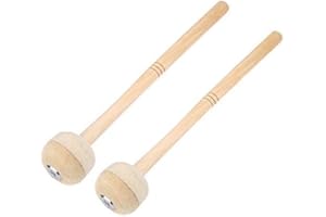 DILWE 2 Stücke Schlagzeug Schlägel, Ahorn Stick Wollfilz Kopf Schlägel Schlaginstrument Zubehör