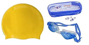 Majik Summer Combo Offers for Kids and Adults Swimming Tubes Goggles Waterproof Caps Best Combo for Women Men Children 20 Grams Pack of 1