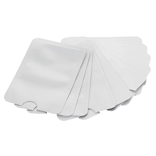 Preisvergleich Produktbild Diebstahlschutz Kreditkarte Displayschutzfolie Silber RFID-blockierender Ärmelhalter – 10 Stück silber