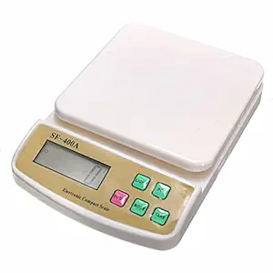 kirmesh fashion 10kg Vegetable Kitchen Weighing Scale SF 400A with Adapter (Off-White)