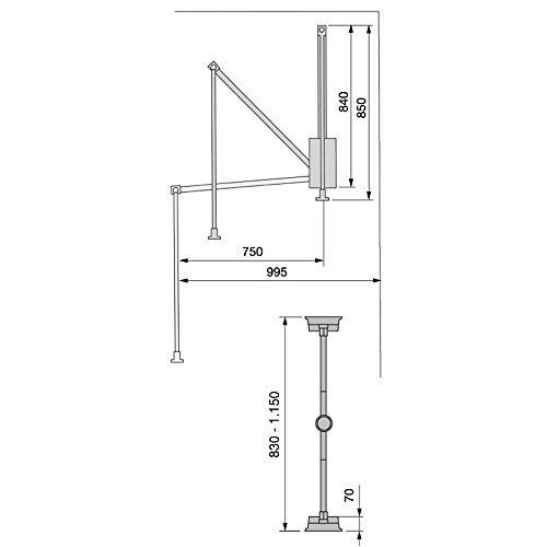 Emuca 7086111 Kleiderlift für Schrankbreite regulierbar - 2
