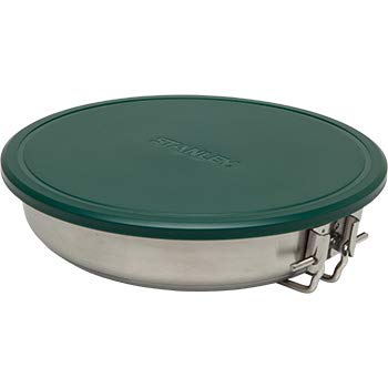Stanley Adventure Set de Casseroles de camping, Rechaud Camping, Set de Cuisine en acier inoxydable, Set de Poêle Camping Incassable, Kit de Casseroles Léger et Compact, Argenté/Vert