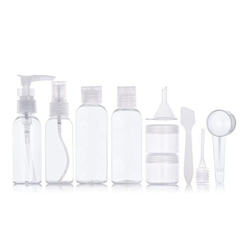 Reise Flaschen Set – Meersee Kunststoffflaschen für Flugreisen, Auslaufsichere Reiseflasche, Behälter für Accesoires/Shampoo/Spülung/Cremes