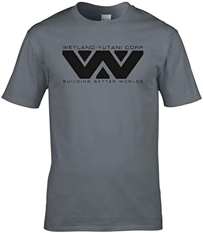 Holteez Weyland Yutani Aliens T Shirt - Men's Comedy T-Shirt (2XL) Grey
