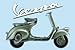 Produktbild Blechschild 20x30 cm Vespa quer blauer Hintergrund 300/200