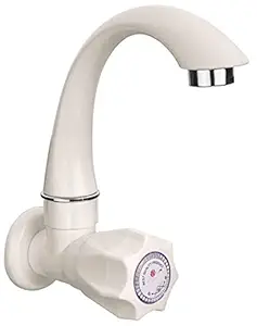 Sink Polo Valve Stop Cock Round Spout Taps for Kitchen , Shower and Bathroom Fittings and Faucets Water Taps White